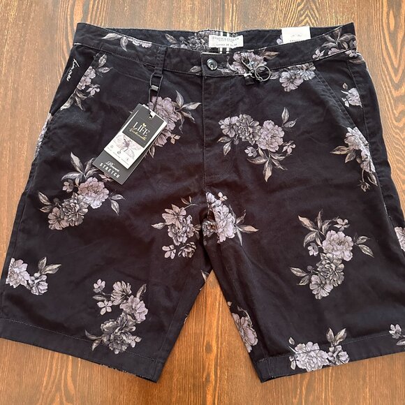 Denim & Flowers Ricky Singh Mens Stretch Floral Shorts 34 NWT - Picture 1 of 6